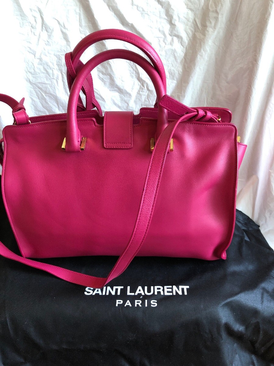 Authentic Saint Laurent Mini Sac Ligne Y Fuchsia Calf 2WAY bag | eBay