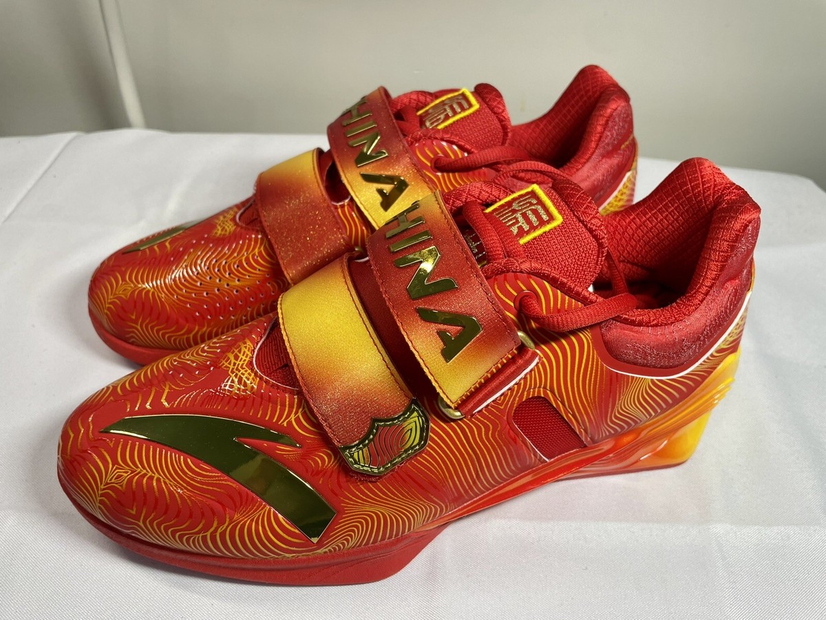 Anta 2 Weightlifting Shoes Size US8.5/EU42 Pairs Olympic Fire Red