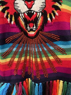 美品】GUCCI ANGRY CAT レインボー マフラー 美品】GUCCI ANGRY CAT