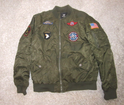 X-RAY Jeans Bomber Jacket Mens XL Green Flight US Army Air Force