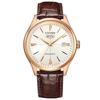 Citizen C7 Automatic White Crosshair Dial Rose Gold Men's Dress
