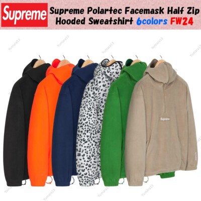 Supreme Polartec Facemask Half Zip Hooded Sweatshirt 6colors FW24