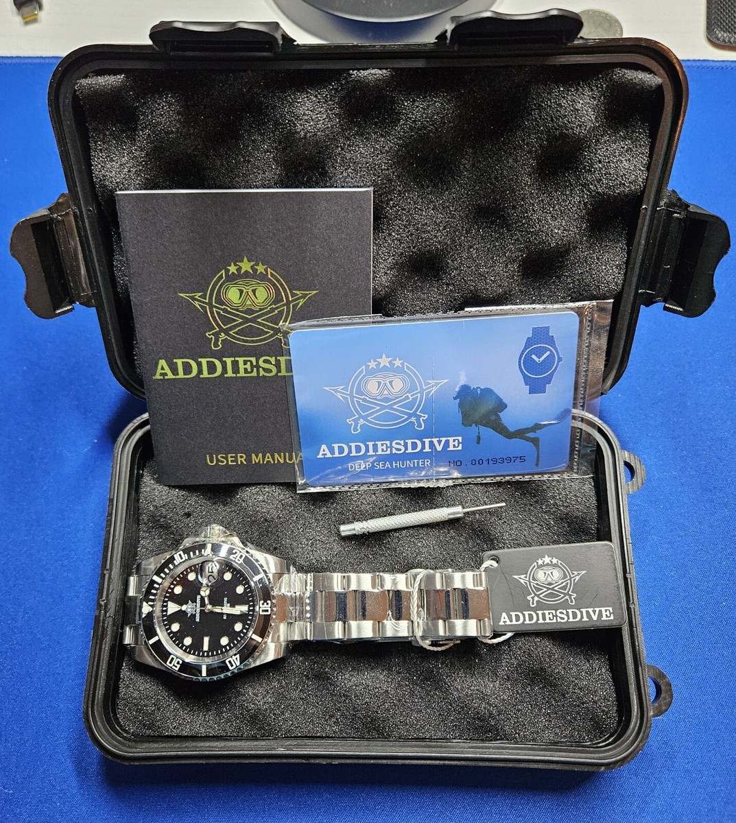 ADDIESDIVE Black 200M Diver Watch Automatic Seiko NH35 Sapphire