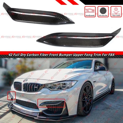 FOR 15-19 BMW F80 M3 F82 F83 M4 V2 DRY CARBON FIBER FRONT BUMPER