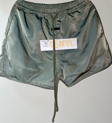 Rare FEAR OF GOD Seventh Collection Green Iridescent Nylon Shorts