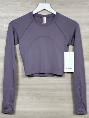 Lululemon Swiftly Tech Cropped Long Sleeve 2.0 Size 4 Purple Ash