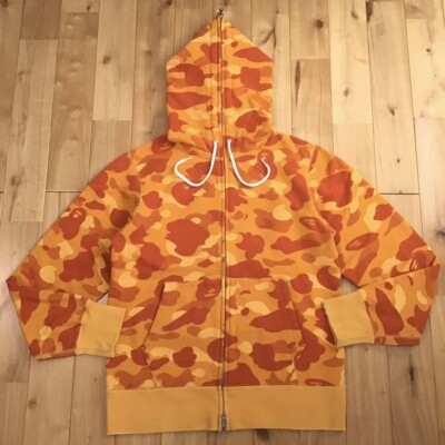 BAPE Orange camo full zip hoodie a bathing ape NIGO Size M | eBay