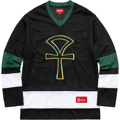 Supreme Ankh Hockey Jersey Black SS18 (SS18KN5) Men's Size M-XL | eBay