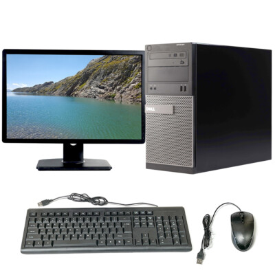 Dell i3 Desktop Computer Tower PC 8GB RAM 500GB HD 22