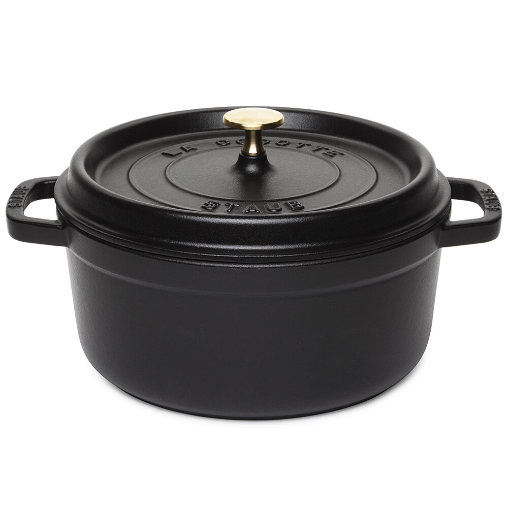 NEW Staub Cocotte Round Black 24cm/3.8L | eBay