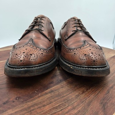 Florsheim Imperial Shoes Men 9.5D Brown Leather Longwing Derby