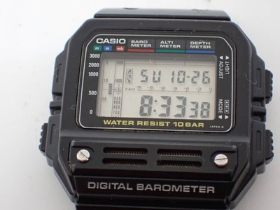 Vintage Casio Digital Watch Barometer Bm-100wj 560 Altimeter Depth