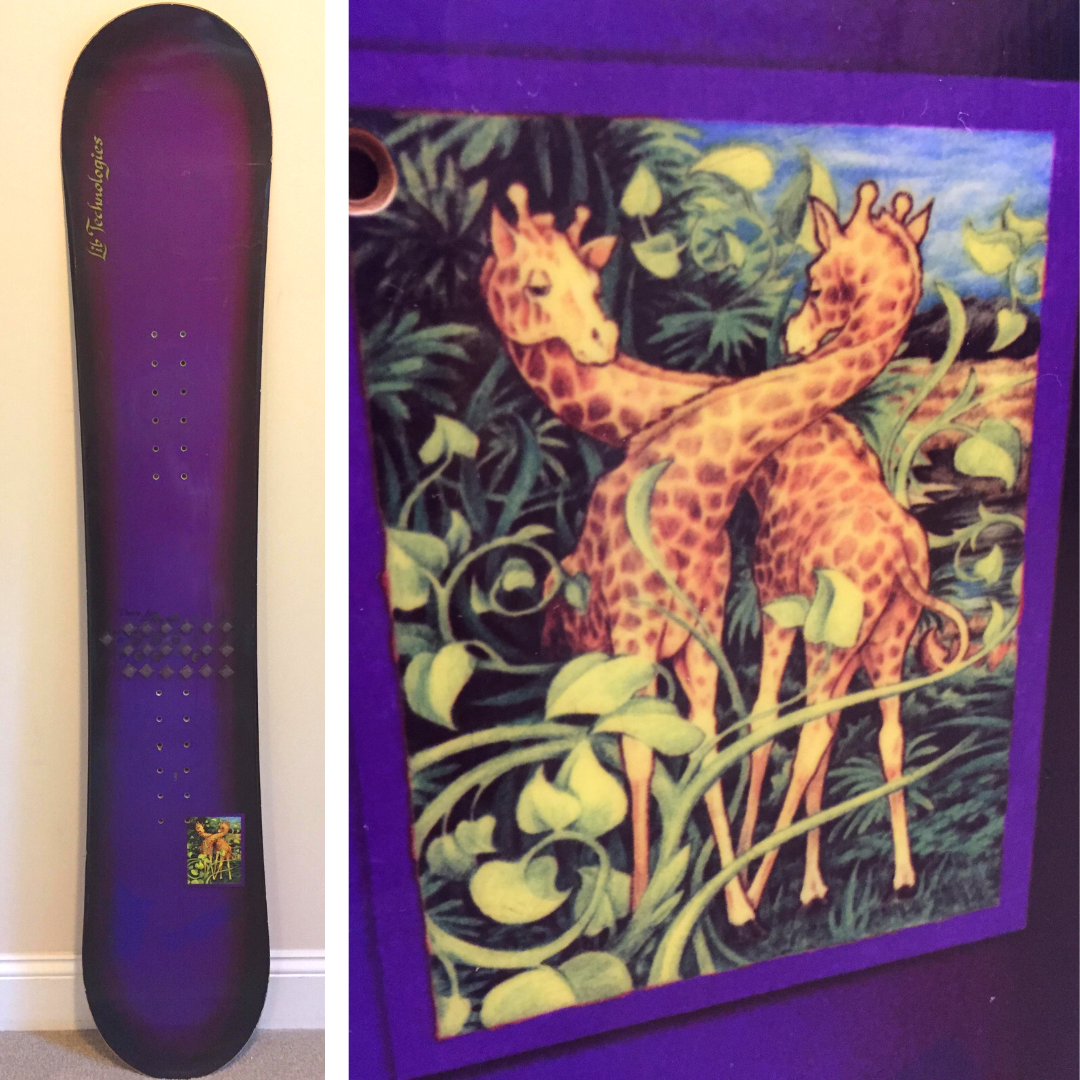 Lib Tech DAVE LEE 153cm Purple Safari Giraffes Snowboard Collector