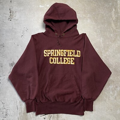 Vintage 80s Champion Reverse Weave Hoodie Springfield College (M