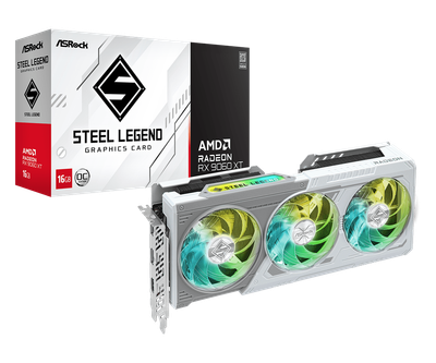 ASRock AMD Radeon RX 9060 XT Steel Legend 16GB OC Graphics Card