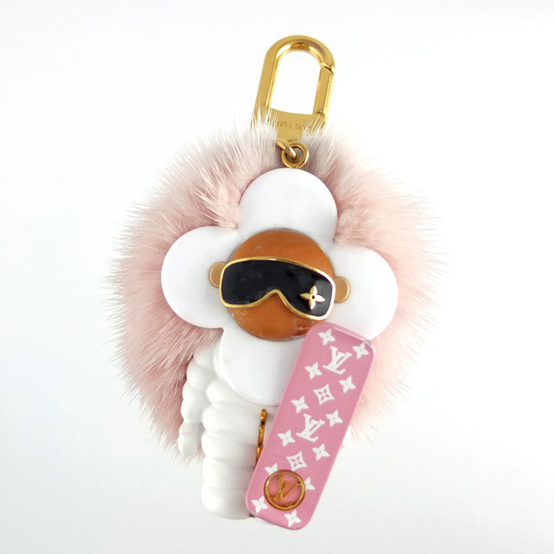 Louis Vuitton Keychain Vivienne Pink Fur Bag Charm Luxury | eBay