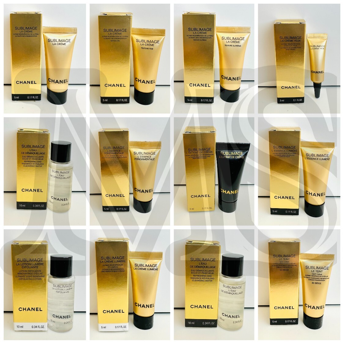 CHANEL SUBLIMAGE Skincare Sample Size (Choose Your Type) Combined