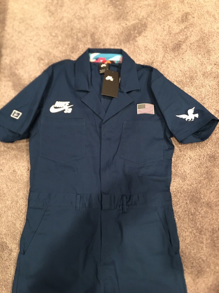 Nike SB Parra Dunk Jumpsuit Coveralls Olympic USA Blue Mens Size