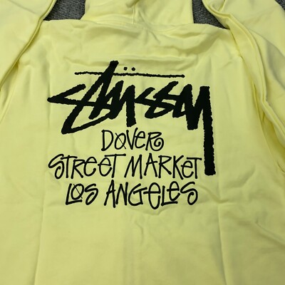 Stussy Stock DSM L.A. Zip Hoodie Mens XL Pale Yellow Sweatshirt