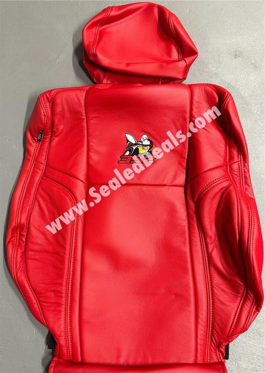 Salsa Red Leather Seat Covers for 2015-23 Dodge Challenger Scat