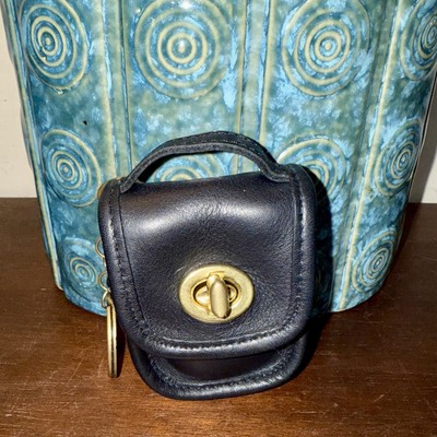 Rare Coach Mini Station Bag Charm/Key Chain Fob Coin Purse Turn