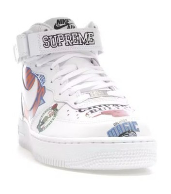 Size 12 - Supreme x NBA x Nike Air Force 1 Mid White for sale