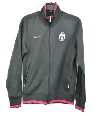 Nike Juventus FC Euro Soccer Womens Gray Full Zip Jacket Pink
