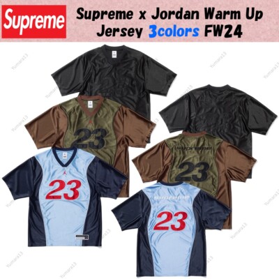 Supreme x Jordan Warm Up Jersey 3colors Black Brown Blue FW24 | eBay