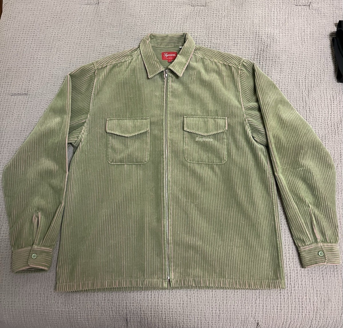 Supreme 2-Tone Corduroy Zip Up Shirt | eBay