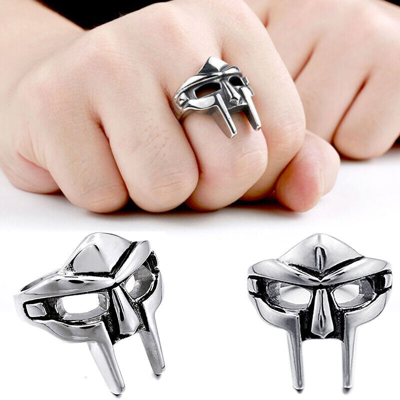 Mf Doom Mask Gladiator Style Stainless Steel Ring Silver Stainless