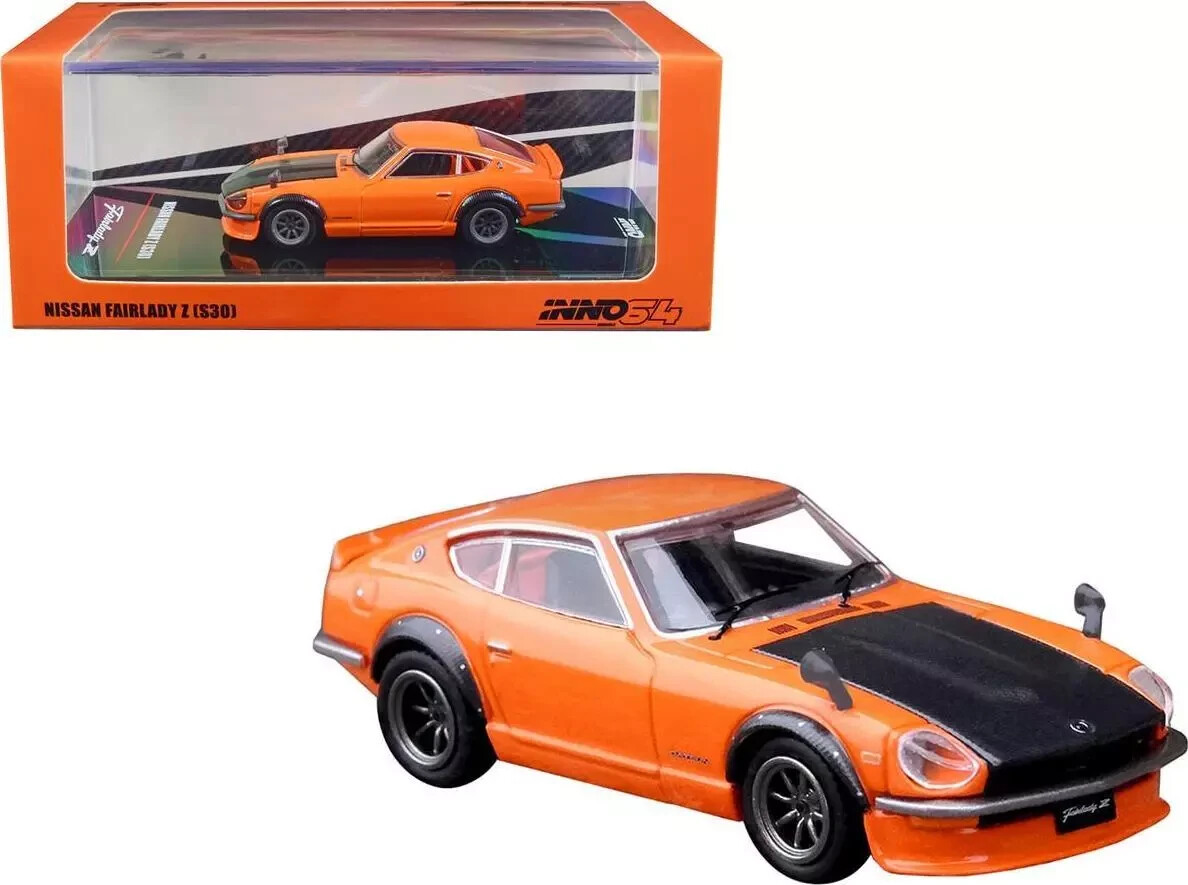 1/64 Nissan Fairlady Z (S30) RHD Orange Diecast Model Inno Models