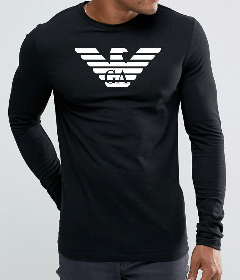 Emporio Armani Mens black long sleeve cotton T-Shirt Size S*M*L*XL