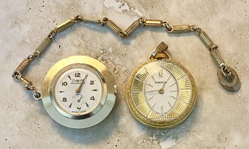 Vintage Swiss Made Pocket Watch Lot Sheffield Trice NON WORKING