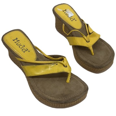 yello tank deformed wedge sandals XL yello tank deformed wedge