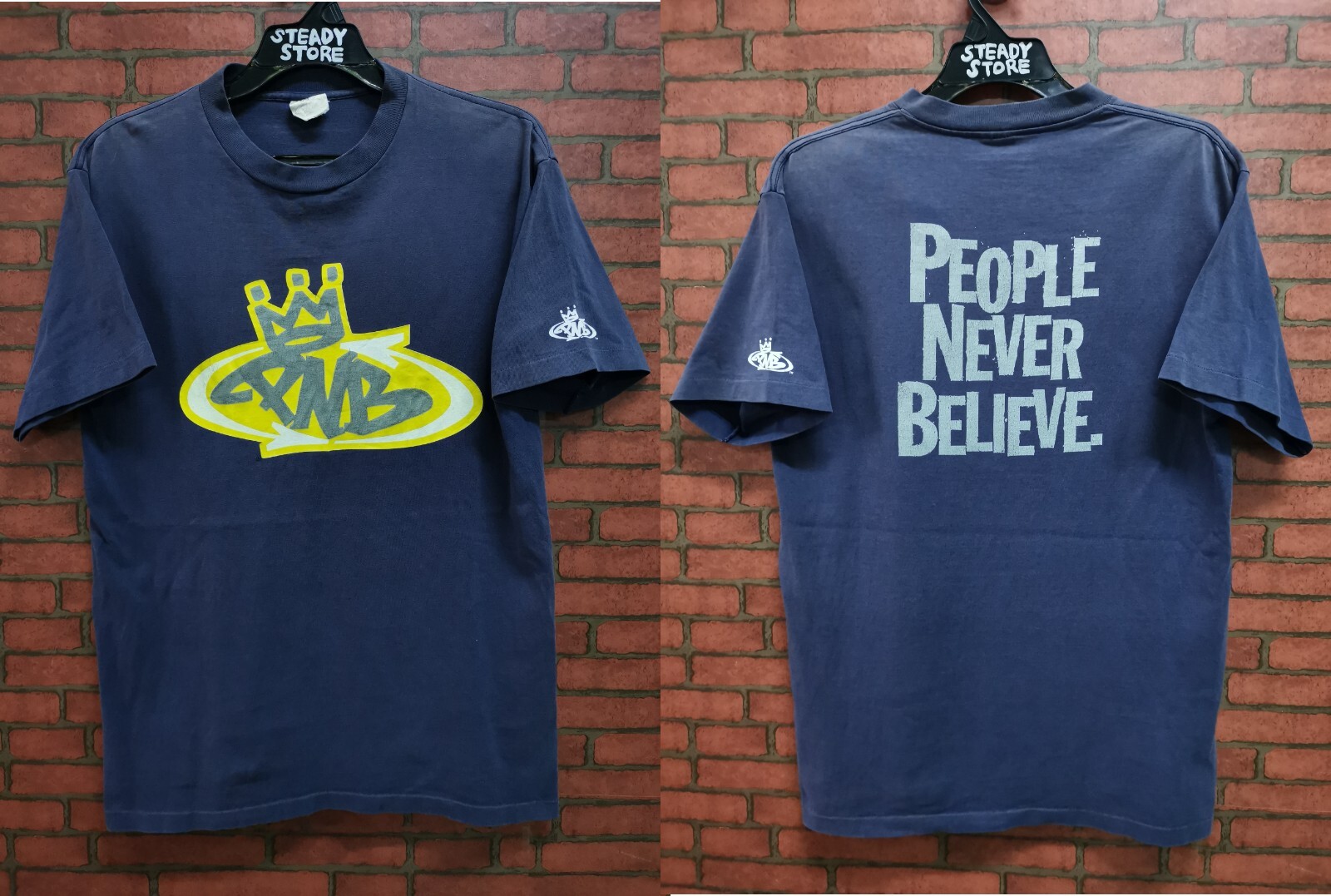 VINTAGE 90's PNB NATION GRAFFITI ART SKATE HIP HOP T SHIRT L FADED