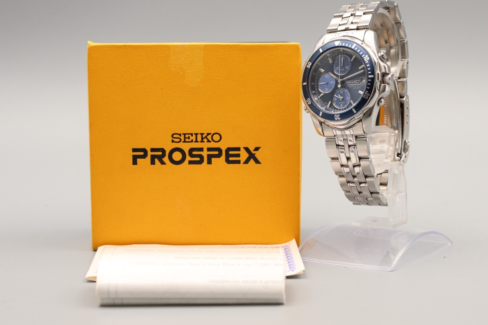 Near Mint Box* Seiko Prospex Y182-6F00 Quartz Blue Mens Vintage