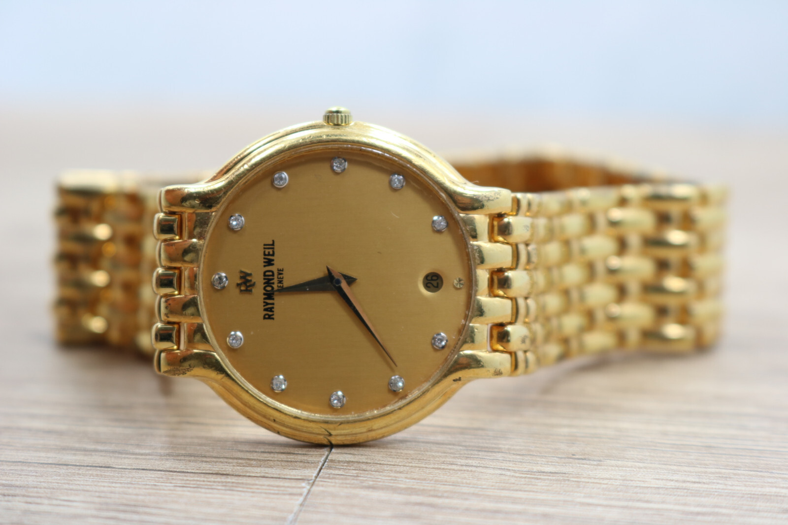 Raymond Weil Fidelio 4802 18k Gold Plated & Diamond Dial Men's