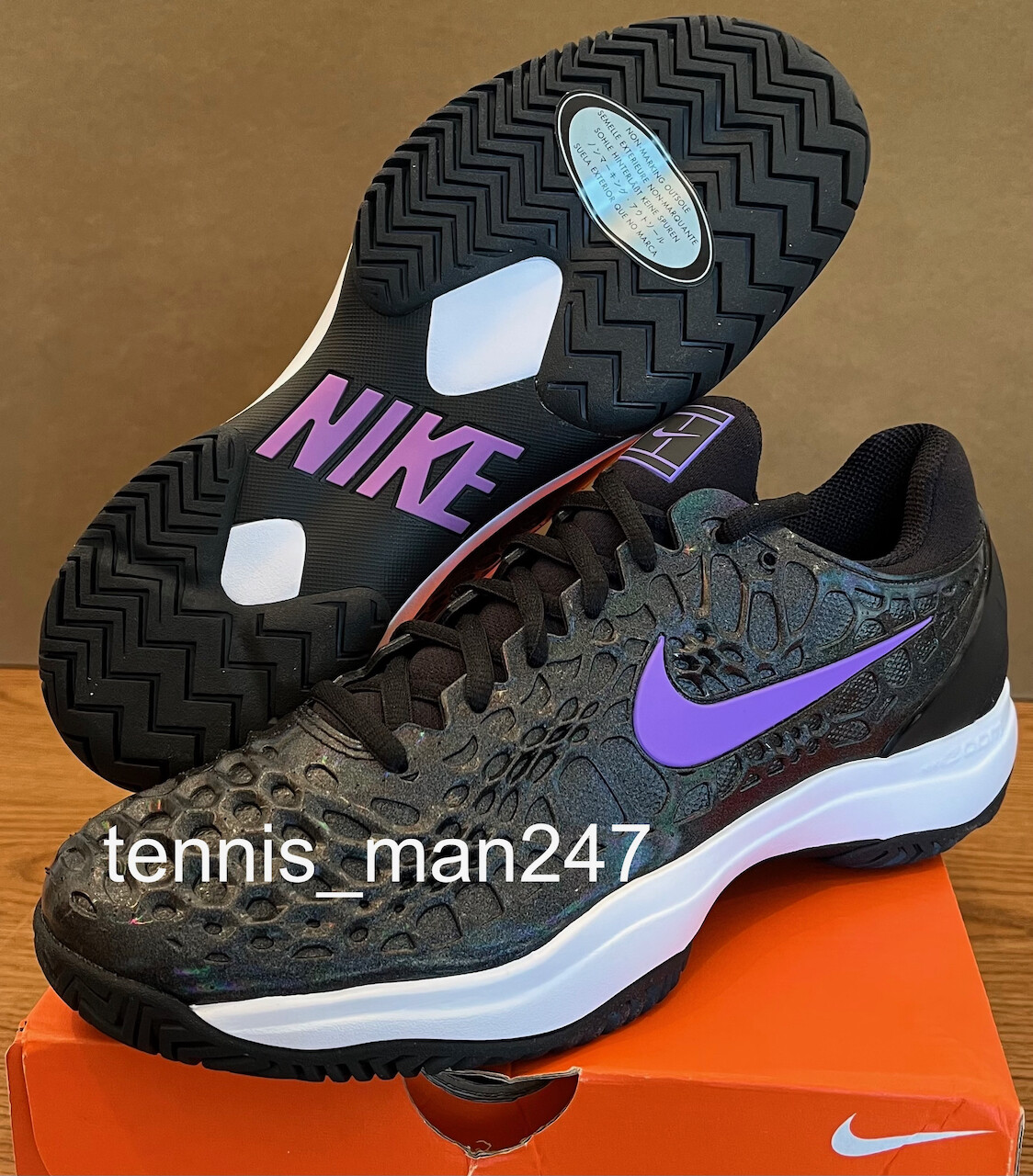 Nike Rafa Nadal 2019 US Open Zoom Cage 3 HC SLK 4 Tennis Shoes