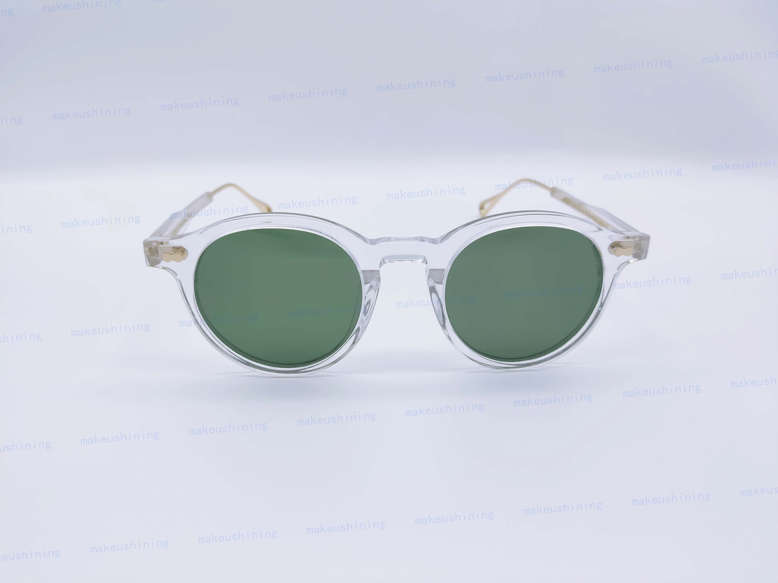 MOSCOT MILTZEN-TT Crystal Gold Frame Green Lenses Sun Glasses 46