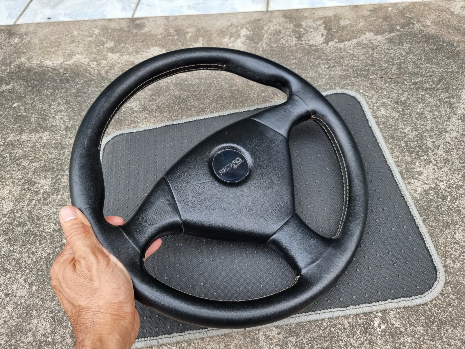 Momo Recaro Special 370mm Black Leather Steering Wheel | Genuine