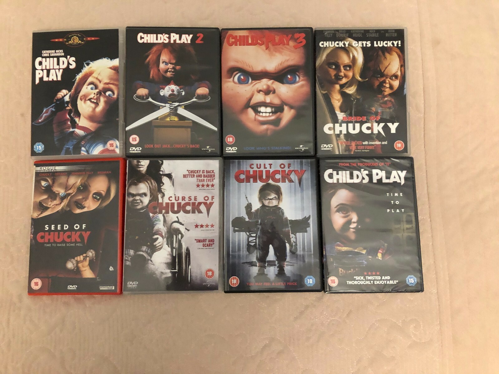 CHILDS PLAY 1-8 DVDS CHUCKY OOP HORROR THRILLER RARE COMPLETE