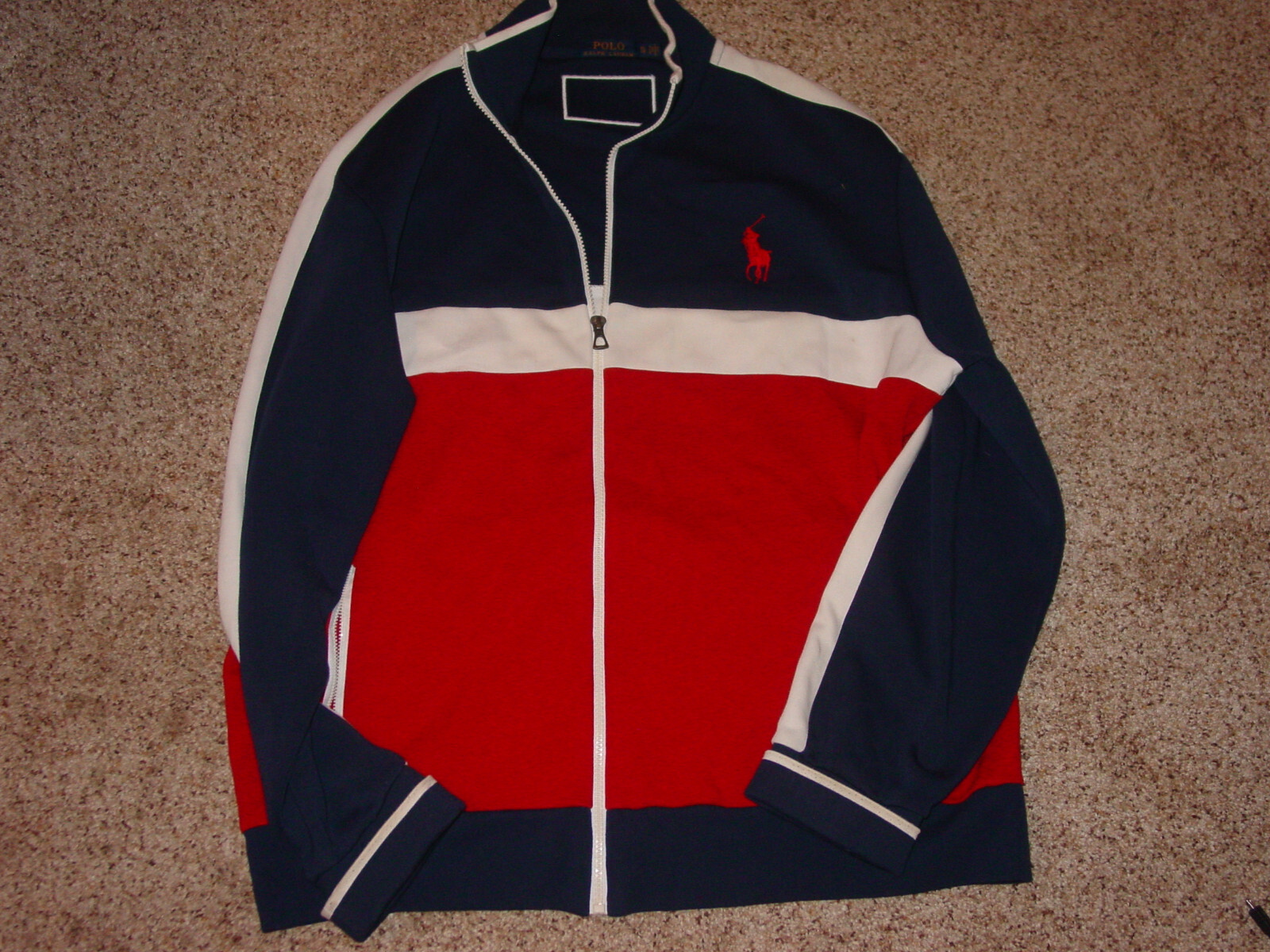 Mens Polo Sport Ralph Lauren Blue/Red/White Full Zip Jacket! Size