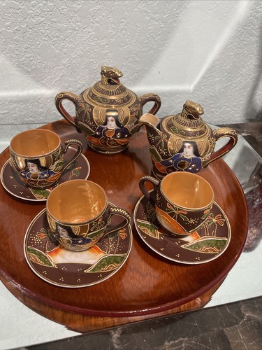 Antique Tea Set 1920's Moriyama Mori Machi handpainted 16 Pcs