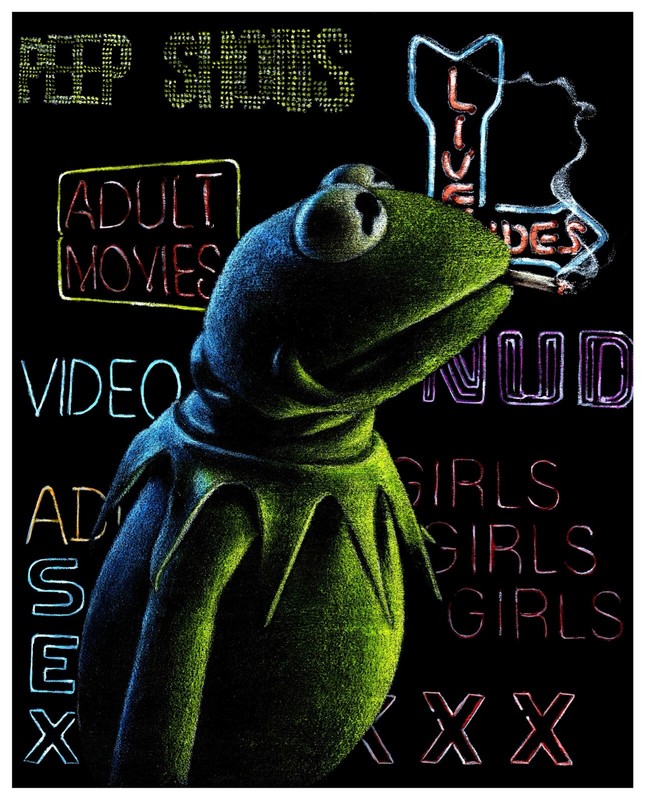 Kermit Smut Puppet Darren Goldman Gicle Print Muppets Times Square