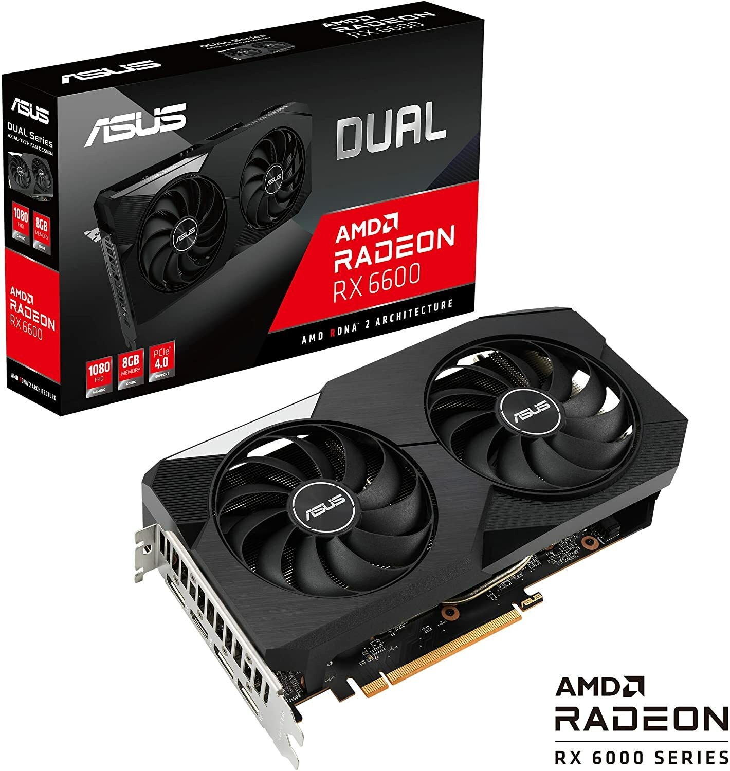 ASUS - DUAL-RX6600-8G - Dual AMD Radeon RX 6600 8GB GDDR6 Graphics