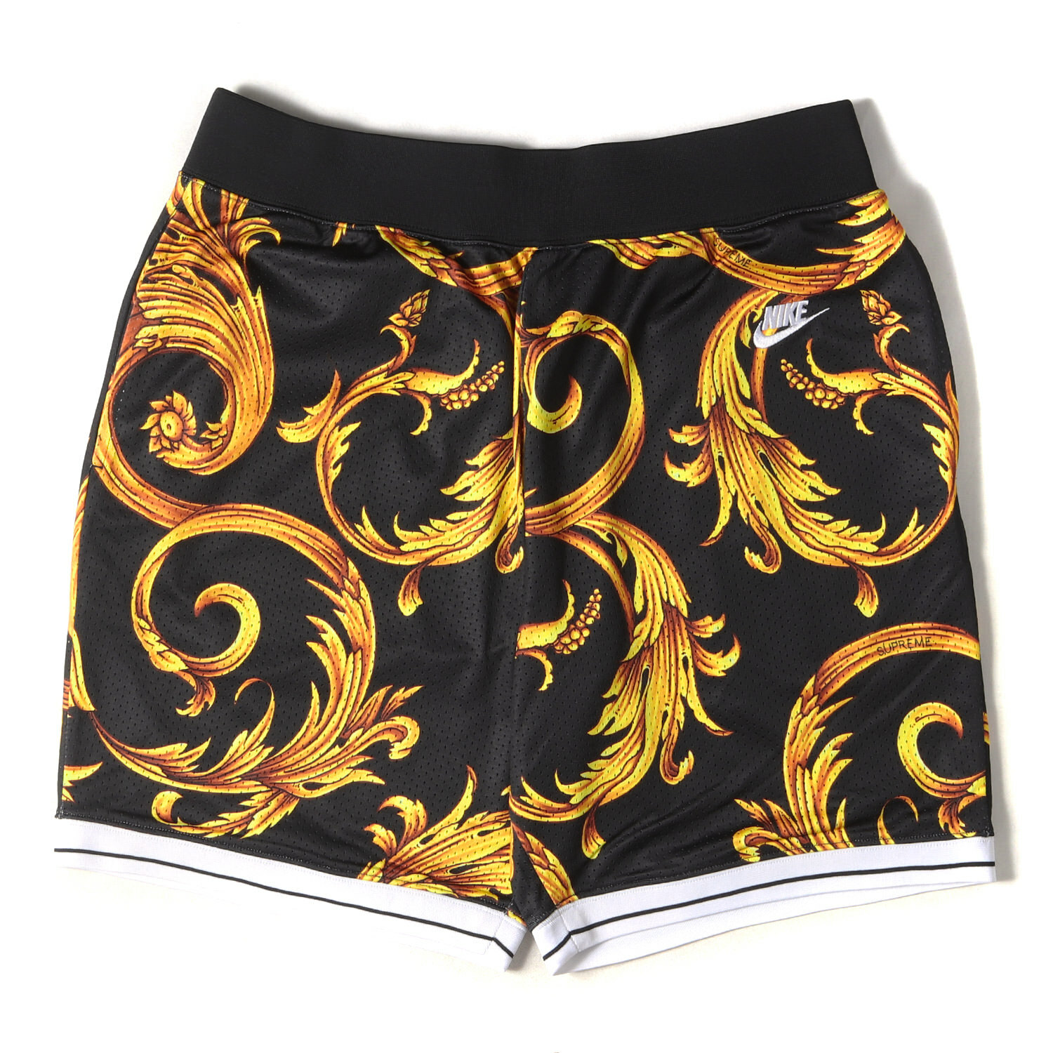 SS14 Supreme / Nike Basketball Shorts Black/Gold 'Versace' 648794