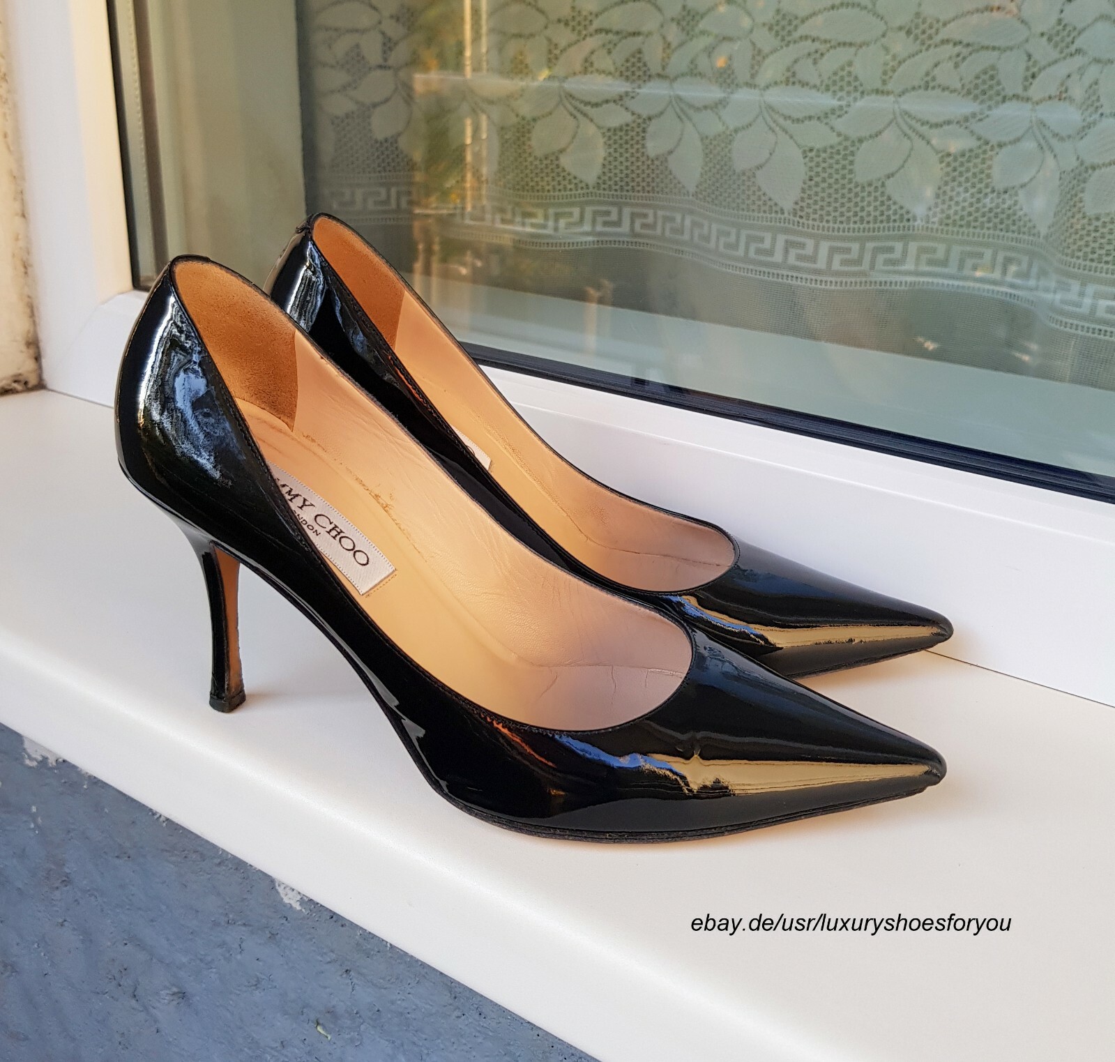 JIMMY CHOO Agnes Black Patent Leather Pumps gr. 38.5 | eBay