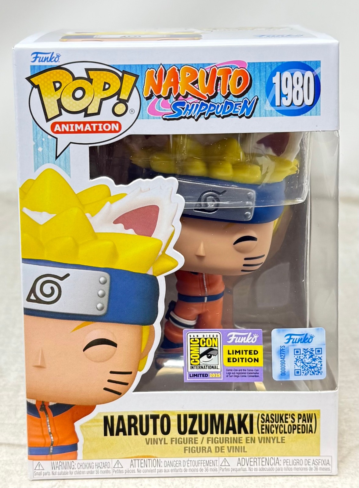 Funko Pop 2025 SDCC Exclusive #1980 Naruto Uzumaki Sasuke's Paw