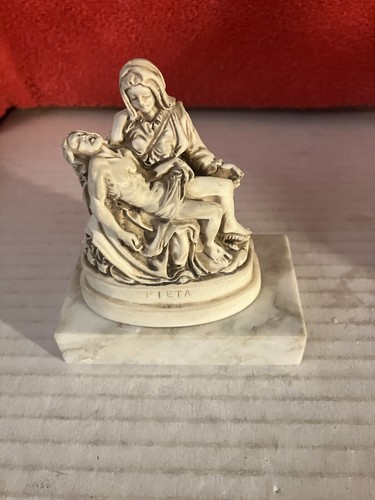 VINTAGE A. SANTINI VIRGIN MARY & JESUS PIETTA SCULPTURE MARBLE