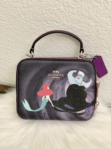NWT COACH Disney X Coach Box Crossbody With Ursula Motif Leather